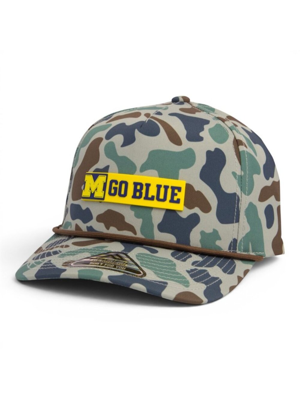 Michigan Wolverines GO BLUE Maize 3D Duck Camo Rope Hat- Mallard